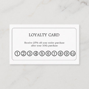 Simple Elegant Beauty Salon Loyalty Card
