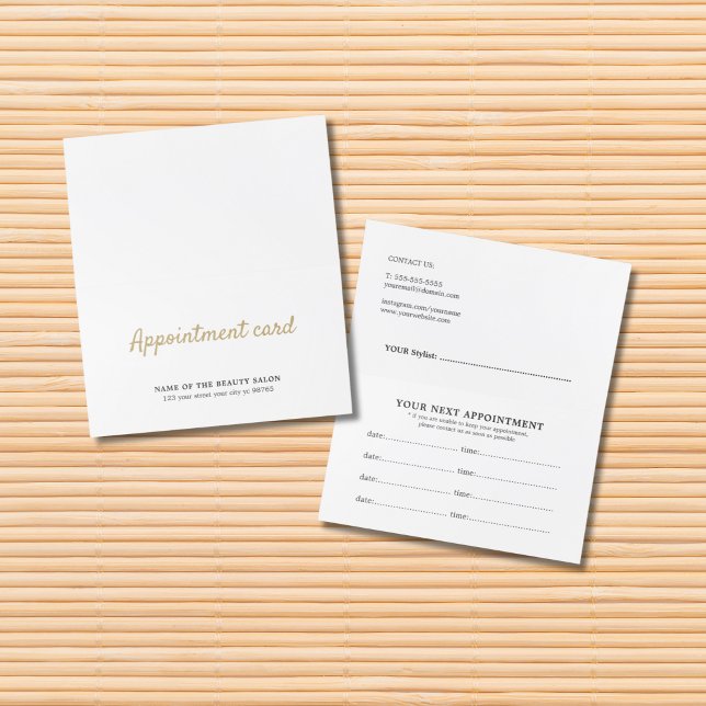 Simple Elegant Beauty White Appointment Card (Creator Uploaded)