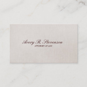 Simple Elegant Beige Linen Look Business Card