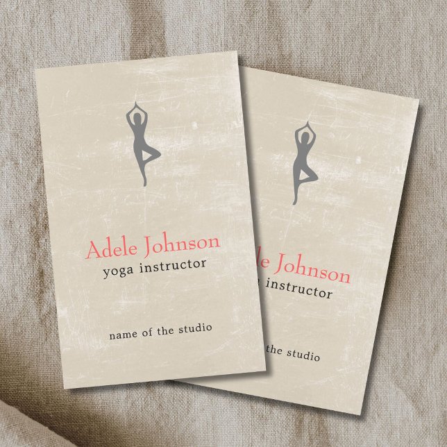 Simple Elegant Beige Scratches Icon YogaInstructor Flyer (Creator Uploaded)