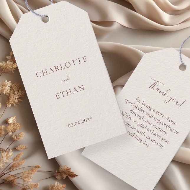 Simple, elegant, beige, wedding gift tags (Creator Uploaded)