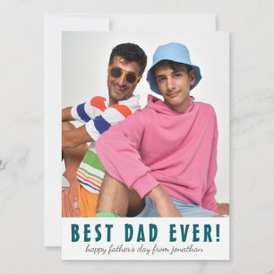 Simple Elegant Best Dad Ever Fathers Day Photo Holiday Card