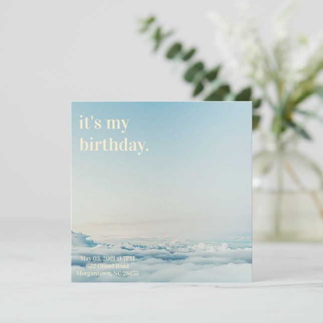 Simple elegant Birthday invitation (Standing Front)