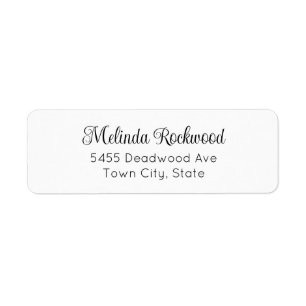 Simple & Elegant Black 2-Line Return Address Label