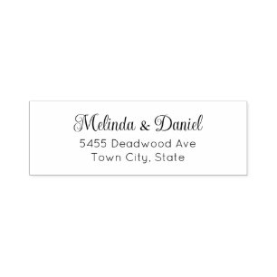 Simple & Elegant Black 2-Line Return Address Self-inking Stamp