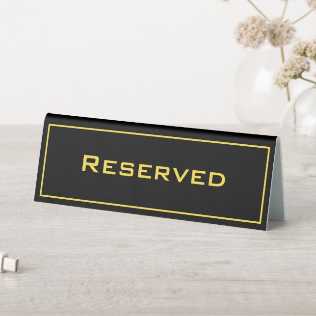 Simple Elegant Black And Gold Colour Reserved Text (In SItu (Table))