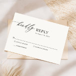 Simple Elegant Black and White Chic Script Wedding RSVP Card<br><div class="desc">Crafted with a touch of timeless elegance, our Simple Elegant Black and White Chic Script Wedding RSVP Card offers a stylish way for your guests to respond to your special day. This minimal yet classic template features delicate calligraphy that adds a romantic flair, perfect for any formal wedding setting. Its...</div>