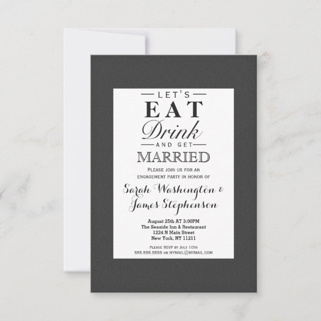 Simple Elegant Black and White Design Invitation (Front)