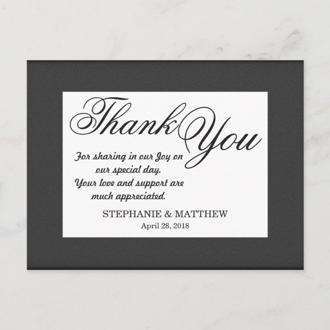 Simple Elegant Black and White Design Postcard (Front)
