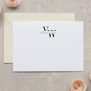 Simple Elegant Black and White Initials Card