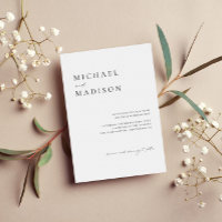 Simple Elegant Black And White Minimalist Wedding