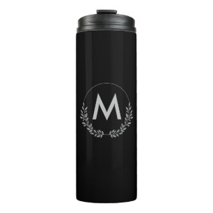 Simple Elegant Black And White Monogram Tumbler