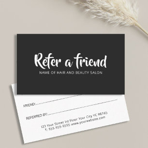Simple Elegant Black and White Referral Card