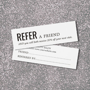 Simple Elegant Black and White Referral Card