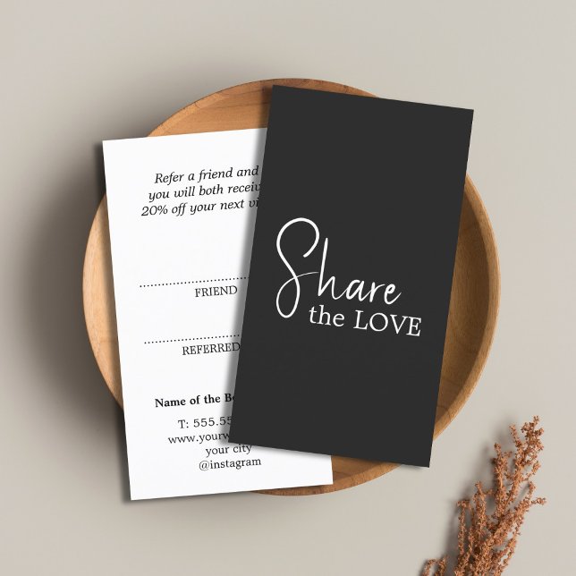 Simple Elegant Black and White Referral Card (Creator Uploaded)