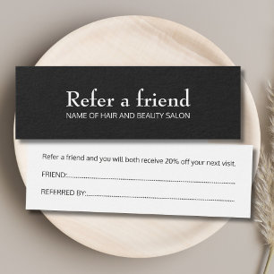 Simple Elegant Black and White Referral Card