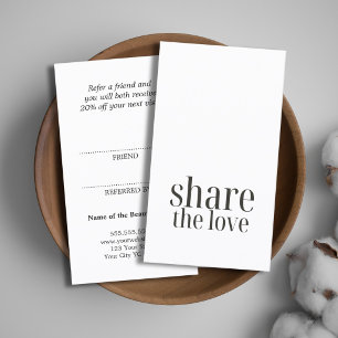 Simple Elegant Black and White Referral Card