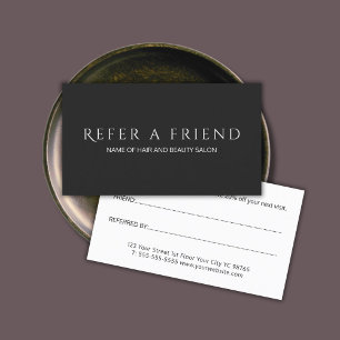 Simple Elegant Black and White Referral Card