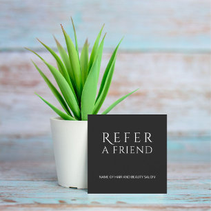 Simple Elegant Black and White Referral Card