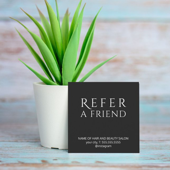 Simple Elegant Black and White Referral Card (Creator Uploaded)