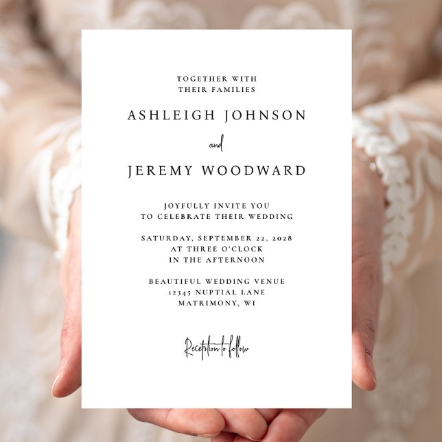 Simple Elegant Black and White Wedding Invitation (Creator Uploaded)