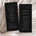 Simple Elegant black and white wedding Program<br><div class="desc">Guide your guests through the celebration with the Simple Elegant Black Wedding Program. Featuring a black background,  classic serif lettering,  and personalised custom names,  this program complements the overall design and serves as a sophisticated keepsake.</div>