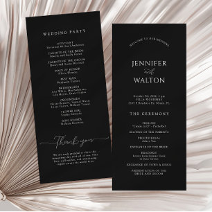 Simple Elegant black and white wedding Program