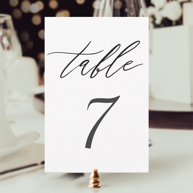Simple Elegant Black and White Wedding Table Invitation (Creator Uploaded)