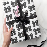 Simple Elegant Black Bow Pattern Wrapping Paper<br><div class="desc">Watercolor Black Bow Wrapping Paper. Elevate your gifts with this chic and simple wrapping paper featuring a watercolor black bow pattern. Perfect for a "Tying The Knot" bridal shower theme, this versatile design also works beautifully for birthdays, elegant celebrations, or any occasion where a classic, stylish touch is desired. With...</div>