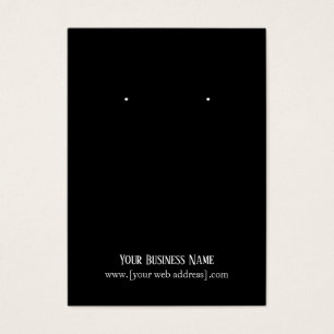 Simple Elegant Black Custom Earring Business Card
