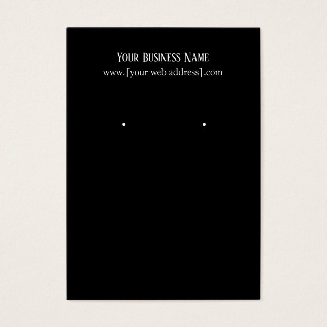 Simple Elegant Black Custom Earring Business Card (Front)