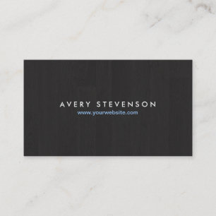 Simple Elegant Black Entrepreneur Wood Grain Look Business Card
