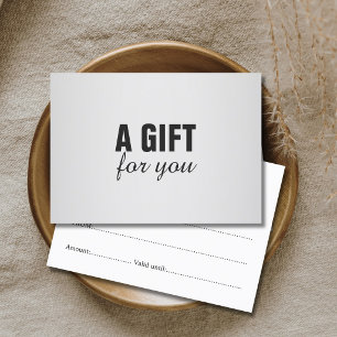 Simple Elegant Black Faux Silver Gift Certificate