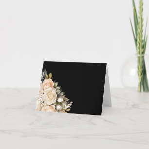 Simple Elegant Black Floral Blank Note Card