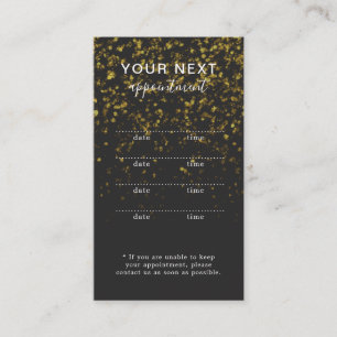 Simple Elegant Black Gold Beauty Appointment Card