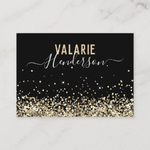 Simple Elegant Black Gold Script Business Card