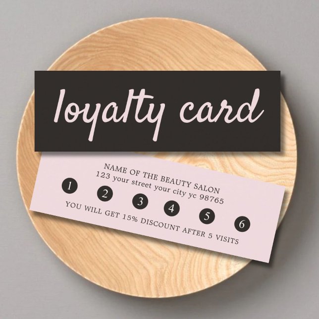 Simple Elegant Black Light Rose Loyalty Card (Creator Uploaded)