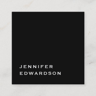Simple elegant black minimalist professional squar square business card
