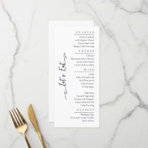 Simple Elegant Black Modern Wedding Menu Flat