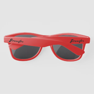 Simple Elegant Black Personalised Name Custom Sunglasses