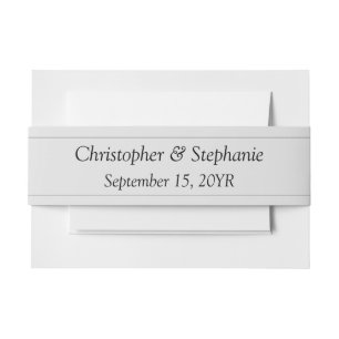 Simple Elegant Black Script Personalizable Wedding Invitation Belly Band
