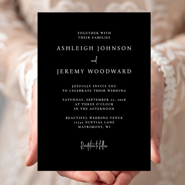Simple Elegant Black Wedding Invitation (Creator Uploaded)