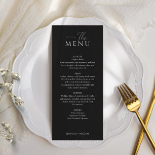 Simple Elegant black wedding Menu