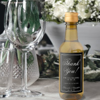 Simple Elegant Black Wedding Thank You Mini