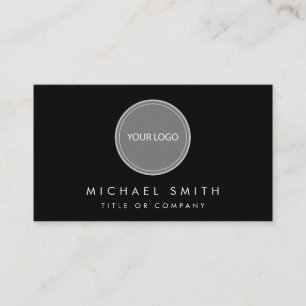 Simple Elegant black white Add your custom logo    Business Card