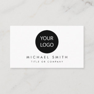 Simple Elegant black white Add your custom logo Business Card