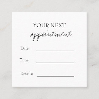 Simple Elegant Black & White Appointment Card