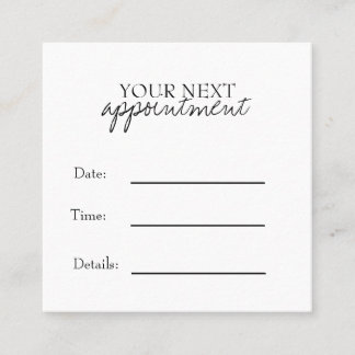 Simple Elegant Black & White Appointment Card