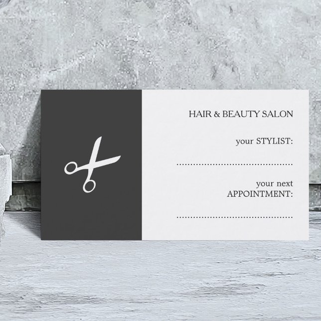 Simple Elegant Black White Beauty Appointment Card (Creator Uploaded)