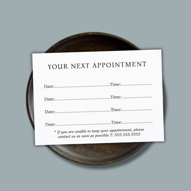 Simple Elegant Black White Beauty Appointment Card (Creator Uploaded)